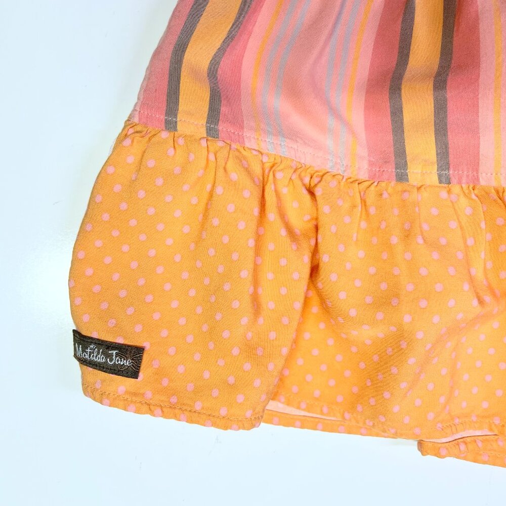 Matilda Jane Girl's Size 6 Orange Creamsicle Dress Ruffle - Picture 3 of 6